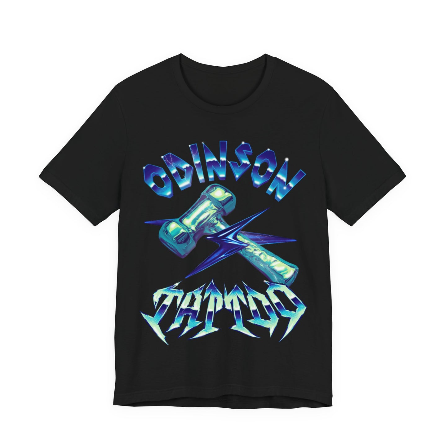 Odinson Tattoo T-Shirt: Chrome Mjolnir