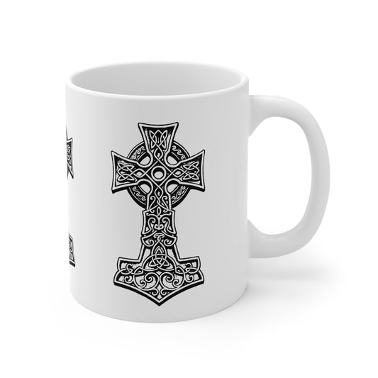 Three Mjölnir Celtic Style Coffee Mug (11oz)